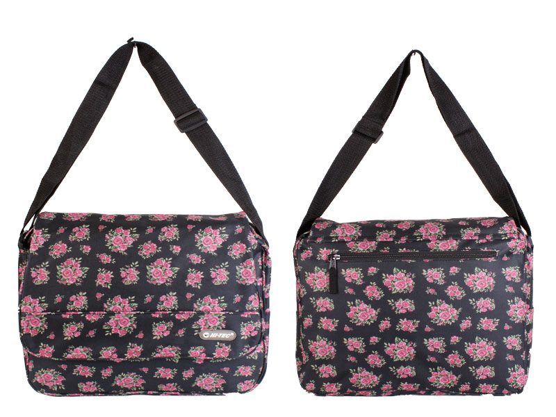 (image for) HT-1609 Black HI-TEC FLORAL COURIER BAG BLACK